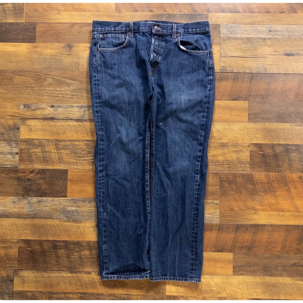 Levi's 501 Jeans Men's 36x30 Blue Medium Wash Straight Leg Button Fly Denim Y2K